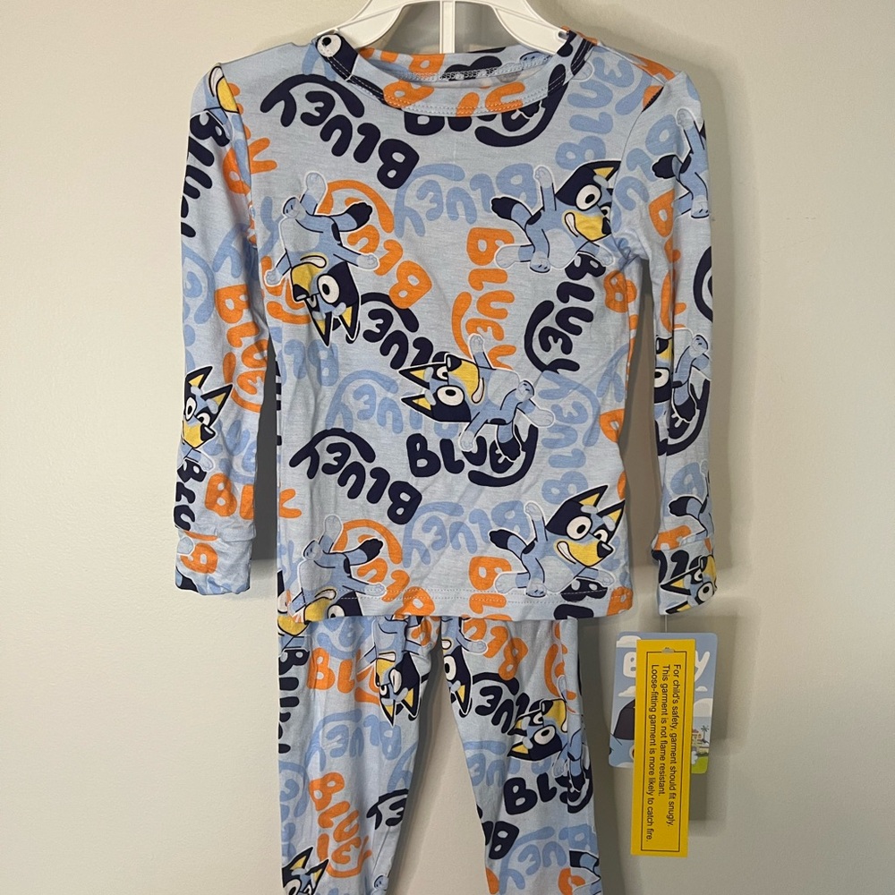 Bluey Kids Pajama Set - Blue and Orange‎